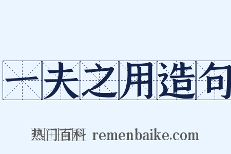一夫之用造句是什么意思的图片
